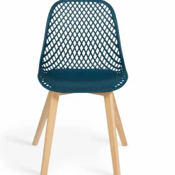 6 chaises bleu canard pour salle à manger