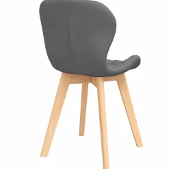 4 chaises en tissu et PU grises