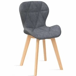 4 chaises en tissu et PU grises