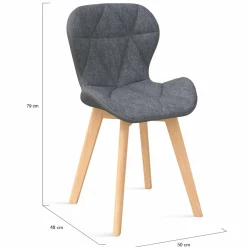 4 chaises en tissu et PU grises