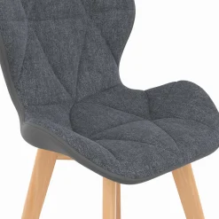 4 chaises en tissu et PU grises
