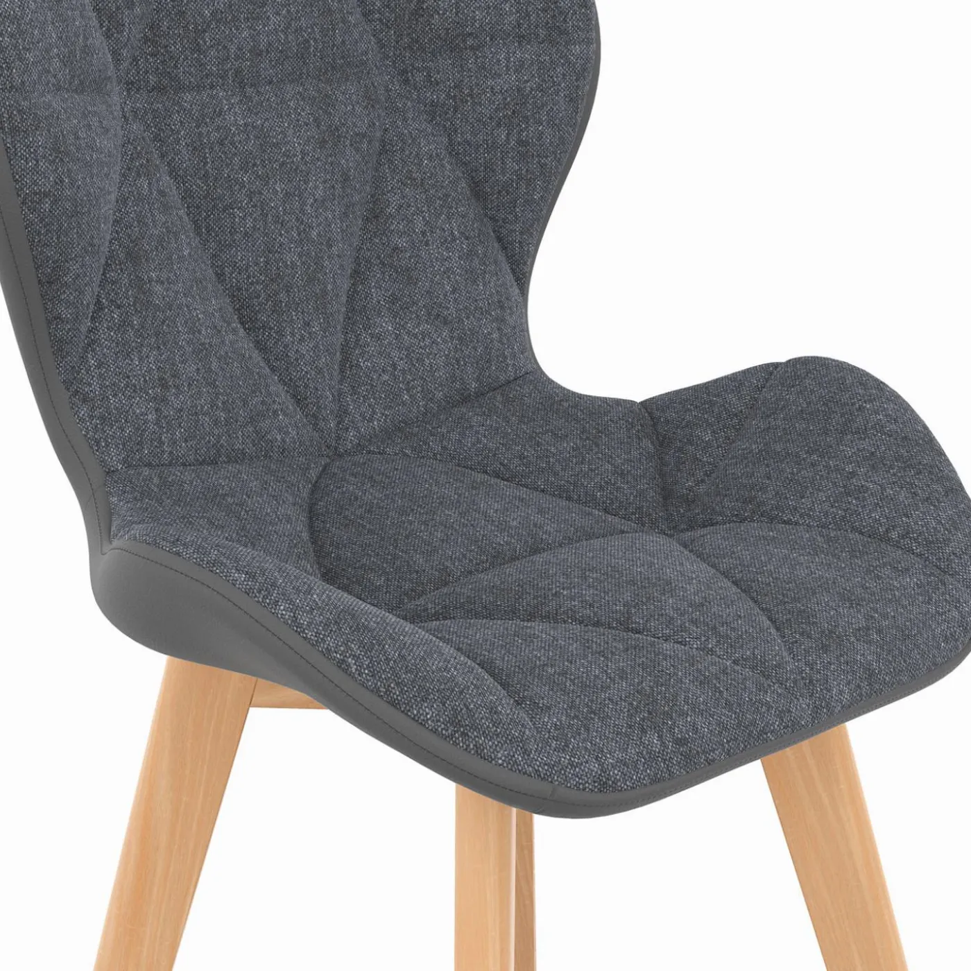 4 chaises en tissu et PU grises