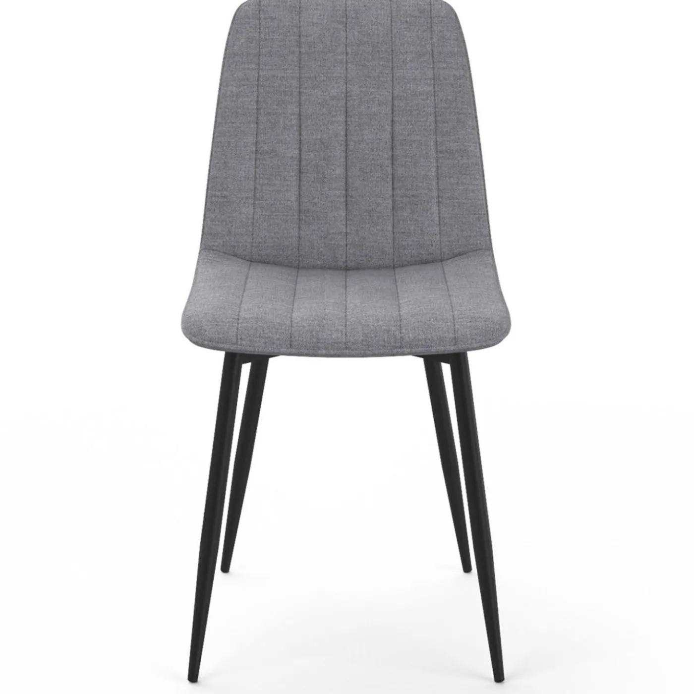 6 chaises en tissu gris clair