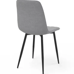 6 chaises en tissu gris clair