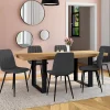 6 chaises en tissu gris foncé