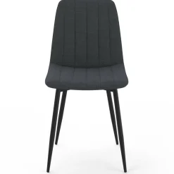6 chaises en tissu gris foncé