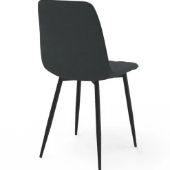 6 chaises en tissu gris foncé