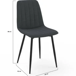 6 chaises en tissu gris foncé