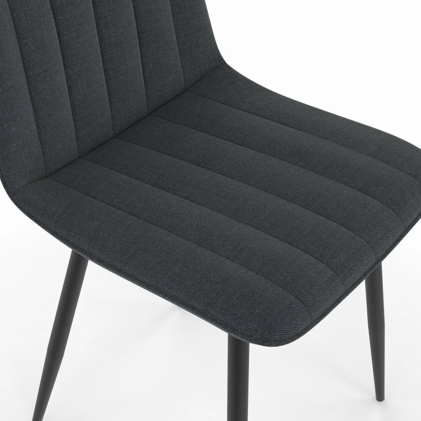 6 chaises en tissu gris foncé