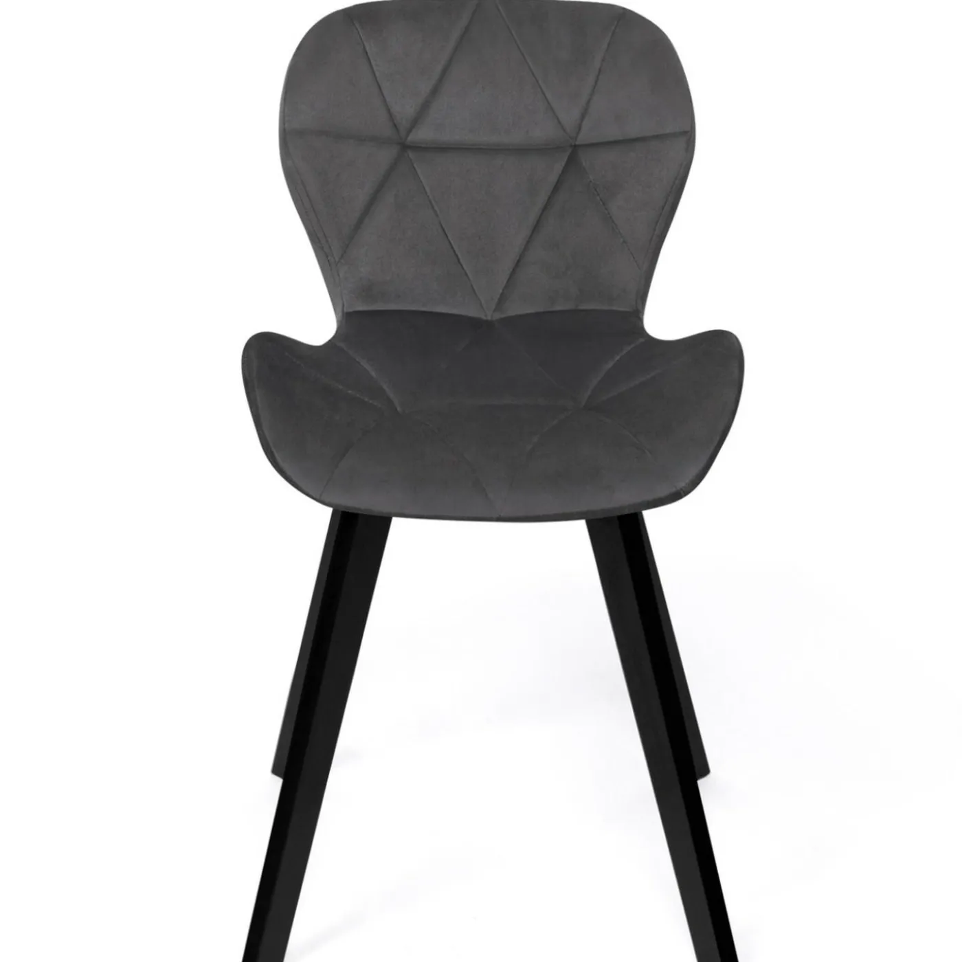 6 Chaises en velours gris foncé
