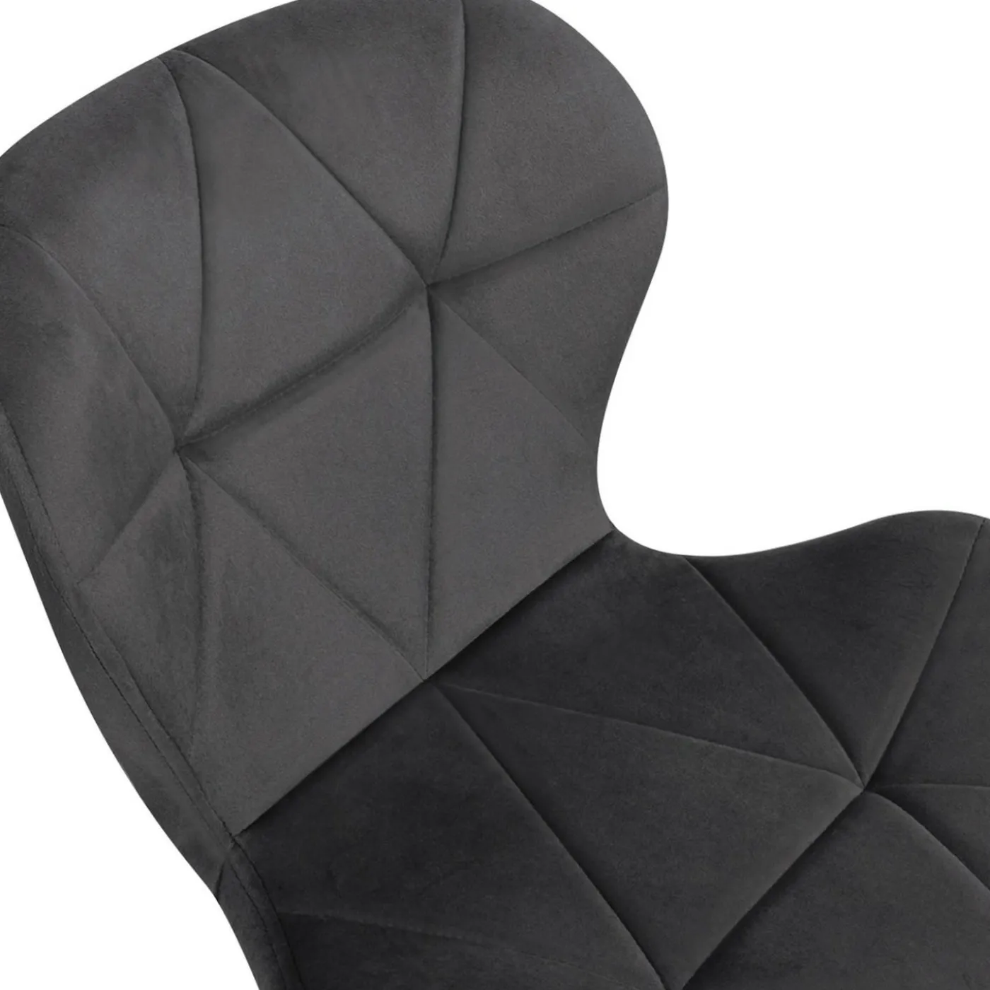 6 Chaises en velours gris foncé