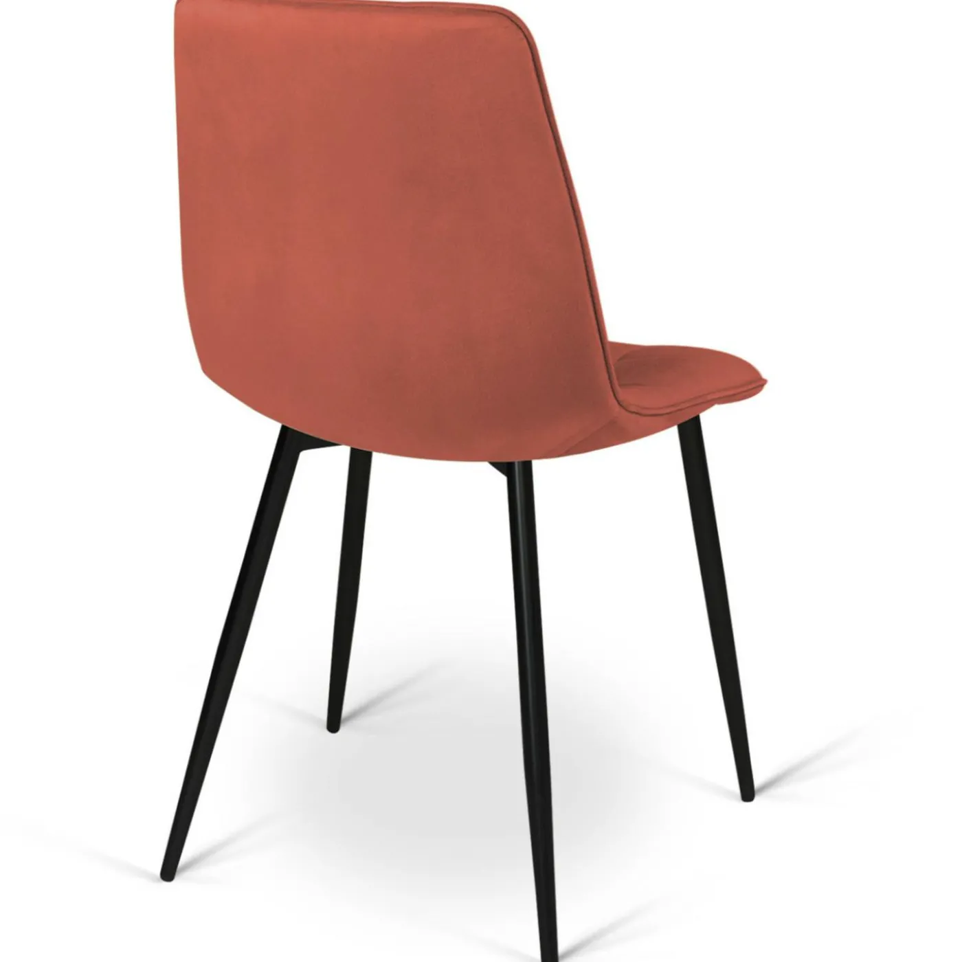6 Chaises en velours mix color terracotta et beige
