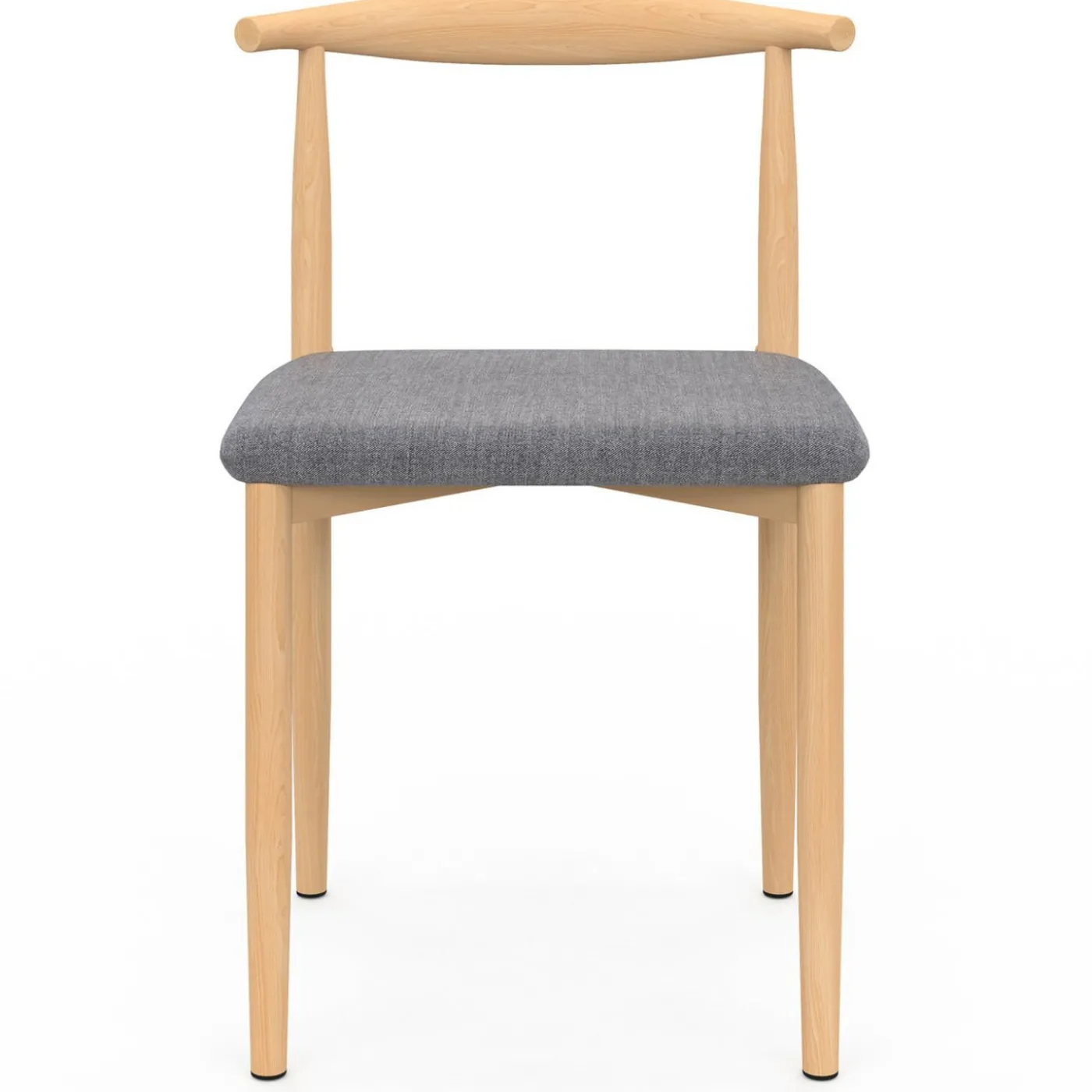 6 chaises imitation bois et tissu gris clair