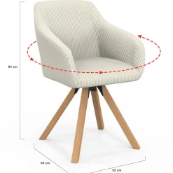 2 chaises pivotantes et fauteuils en velours beige