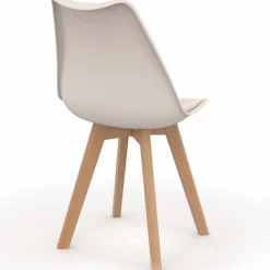 6 chaises scandinaves beiges