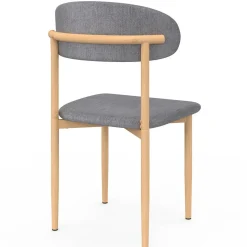 6 chaises scandinaves en tissu gris clair effet chiné
