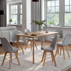 6 chaises scandinaves gris clair