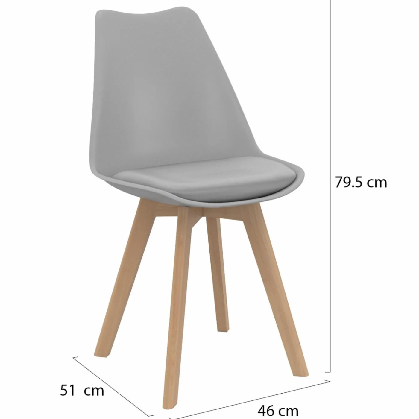 6 chaises scandinaves gris clair