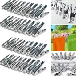 40 pinces à linge en inox