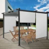 2 stores enrouleurs blancs 225 cm pour pergola