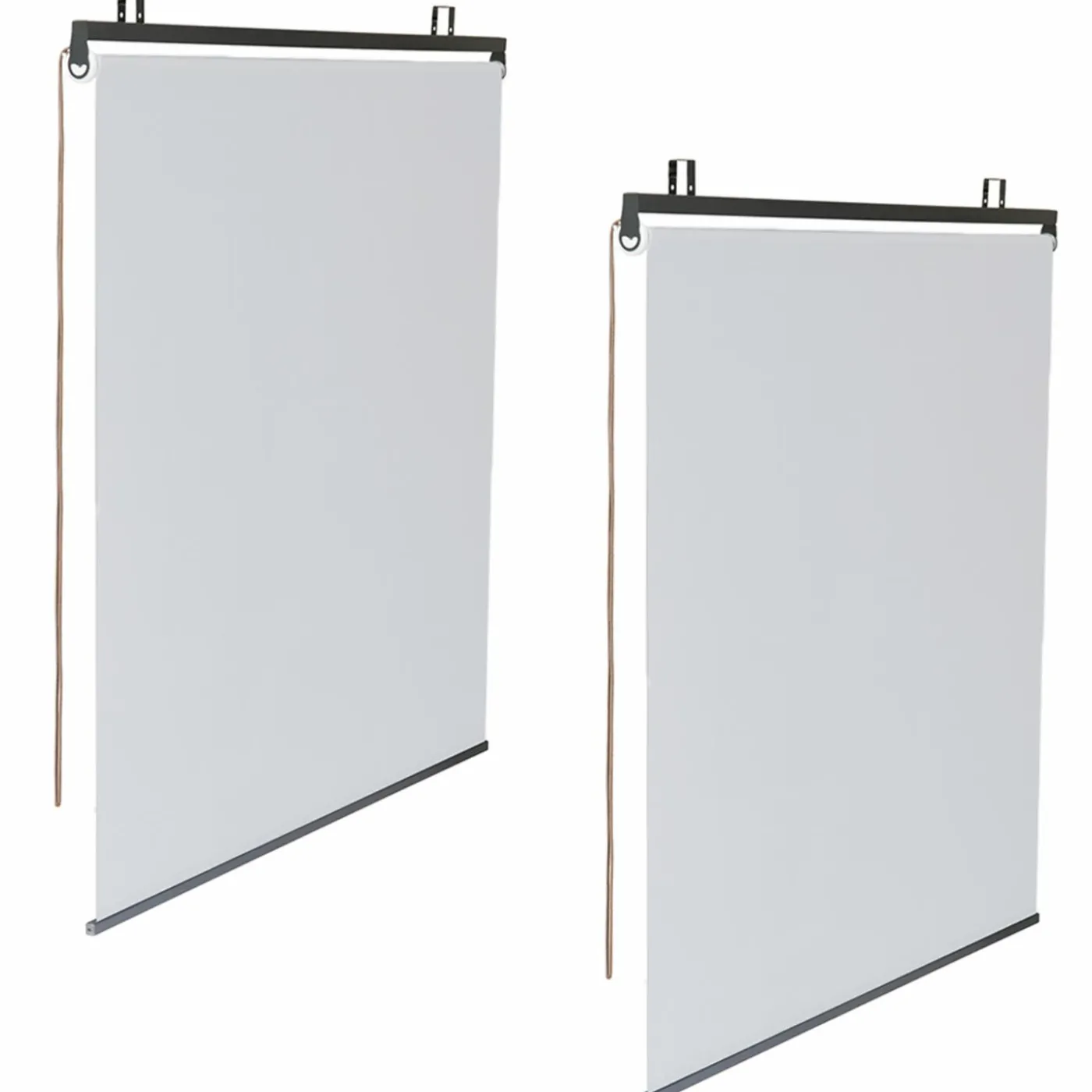 2 stores enrouleurs blancs 225 cm pour pergola