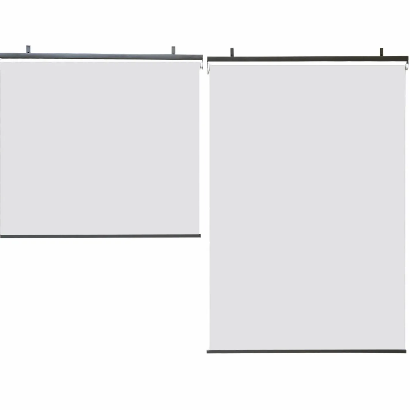 2 stores enrouleurs blancs 225 cm pour pergola