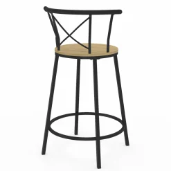 4 tabourets de bar industriel avec dossier arrondi