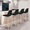 4 Tabourets de bar scandinaves noirs SARA