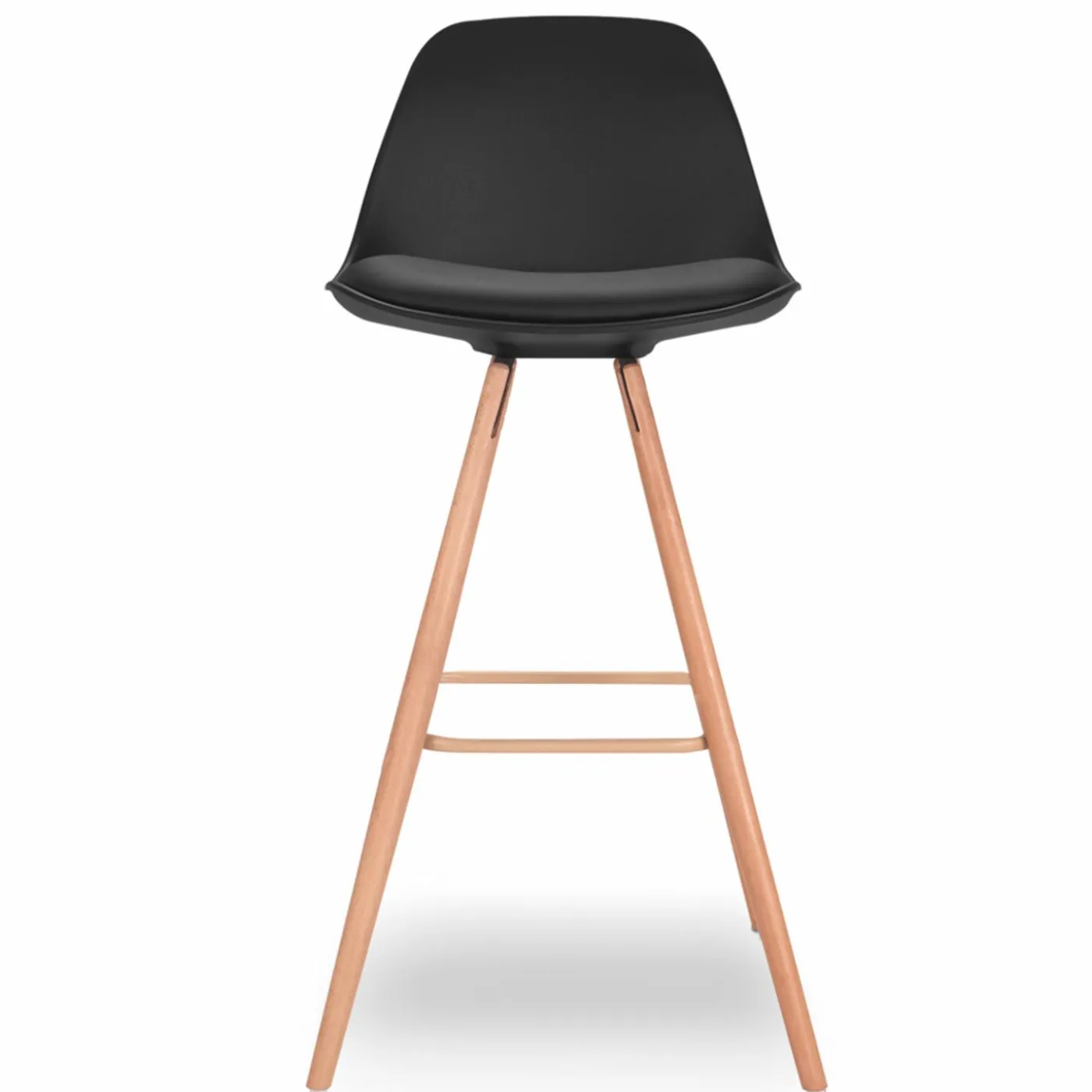 4 Tabourets de bar scandinaves noirs SARA
