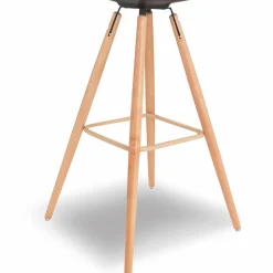 4 Tabourets de bar scandinaves noirs SARA
