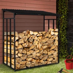 Abri bûches extérieur avec housse de protection