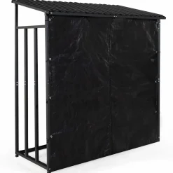 Abri bûches extérieur avec housse de protection