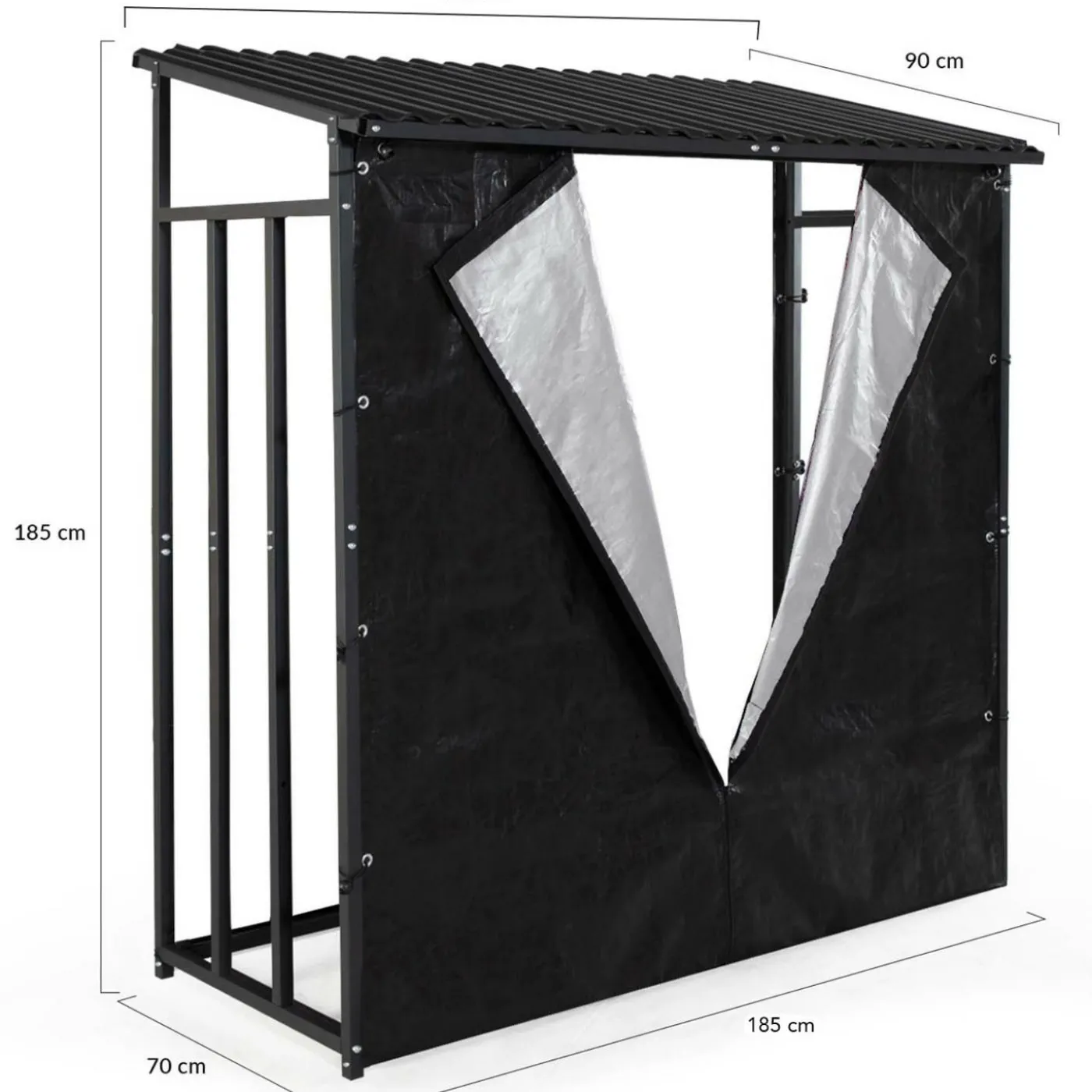 Abri bûches extérieur avec housse de protection