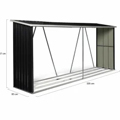 Abri bois de chauffage 4 m³ en acier galvanisé