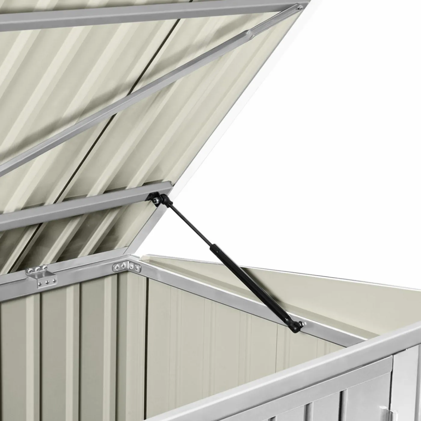 Abri de jardin multi-rangements en métal gris clair