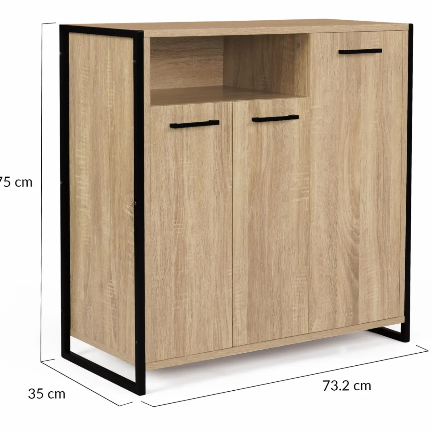 Armoire à chaussures avec portes et une niche bois et métal
