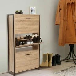 Armoire à chaussures bois et métal