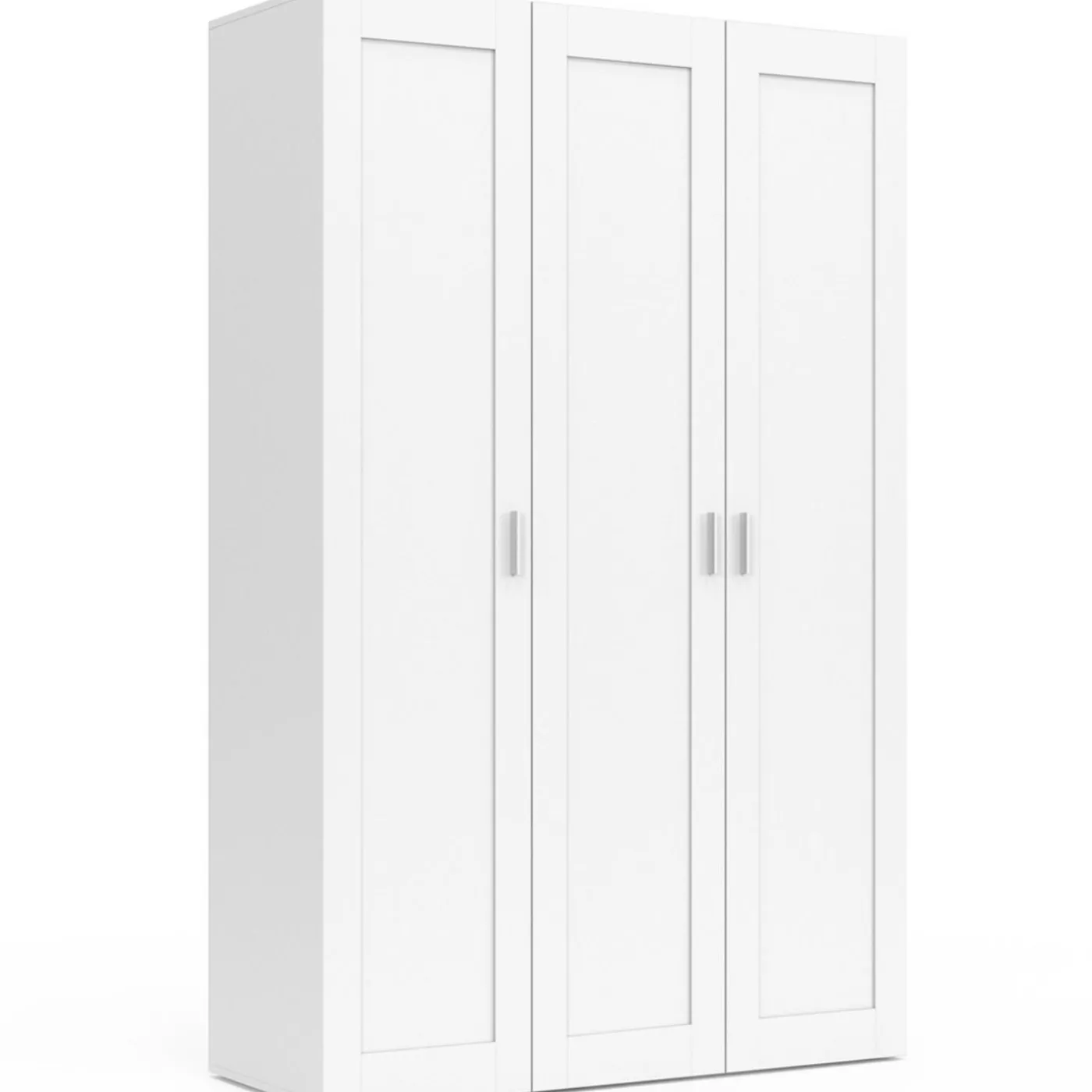 Armoire 3 portes blanche penderie et rangement 120 cm