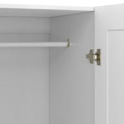 Armoire 3 portes blanche penderie et rangement 120 cm