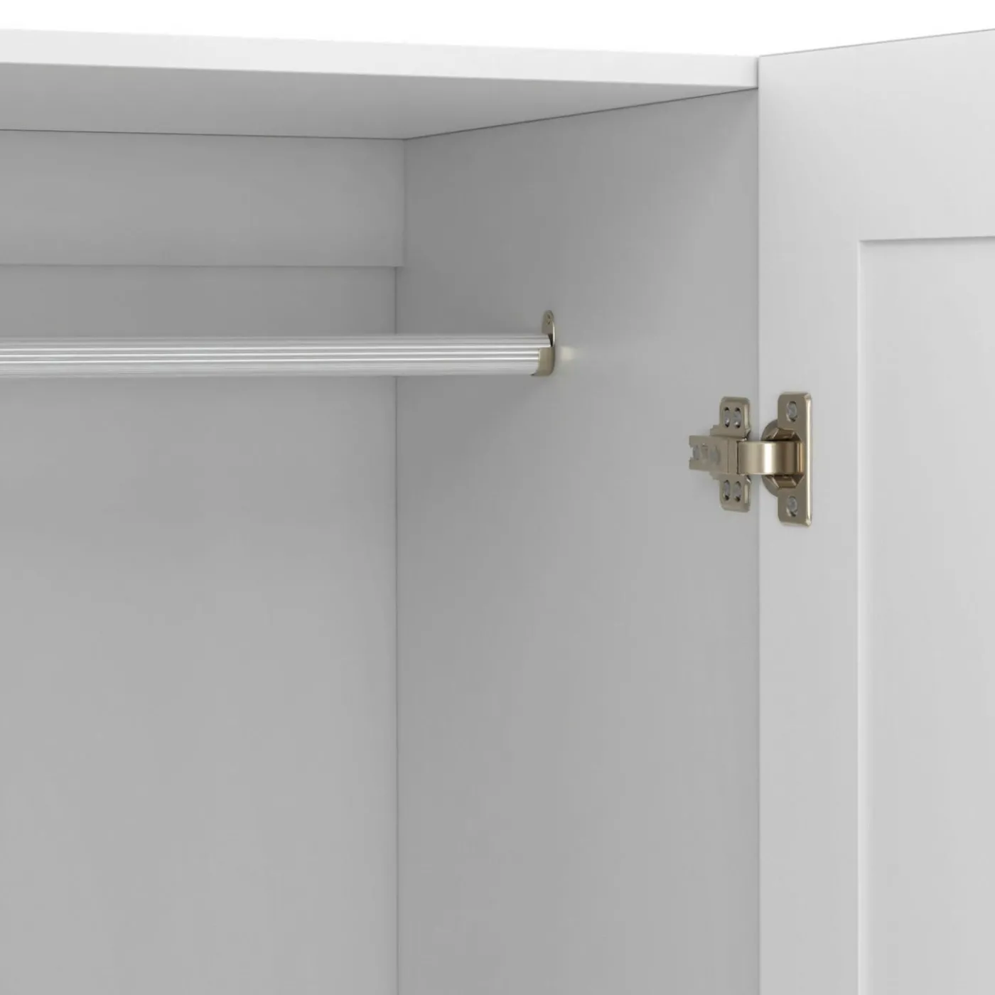 Armoire 3 portes blanche penderie et rangement 120 cm