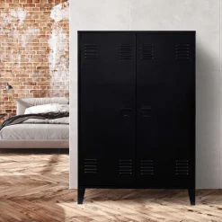 Armoire basse métallique noire