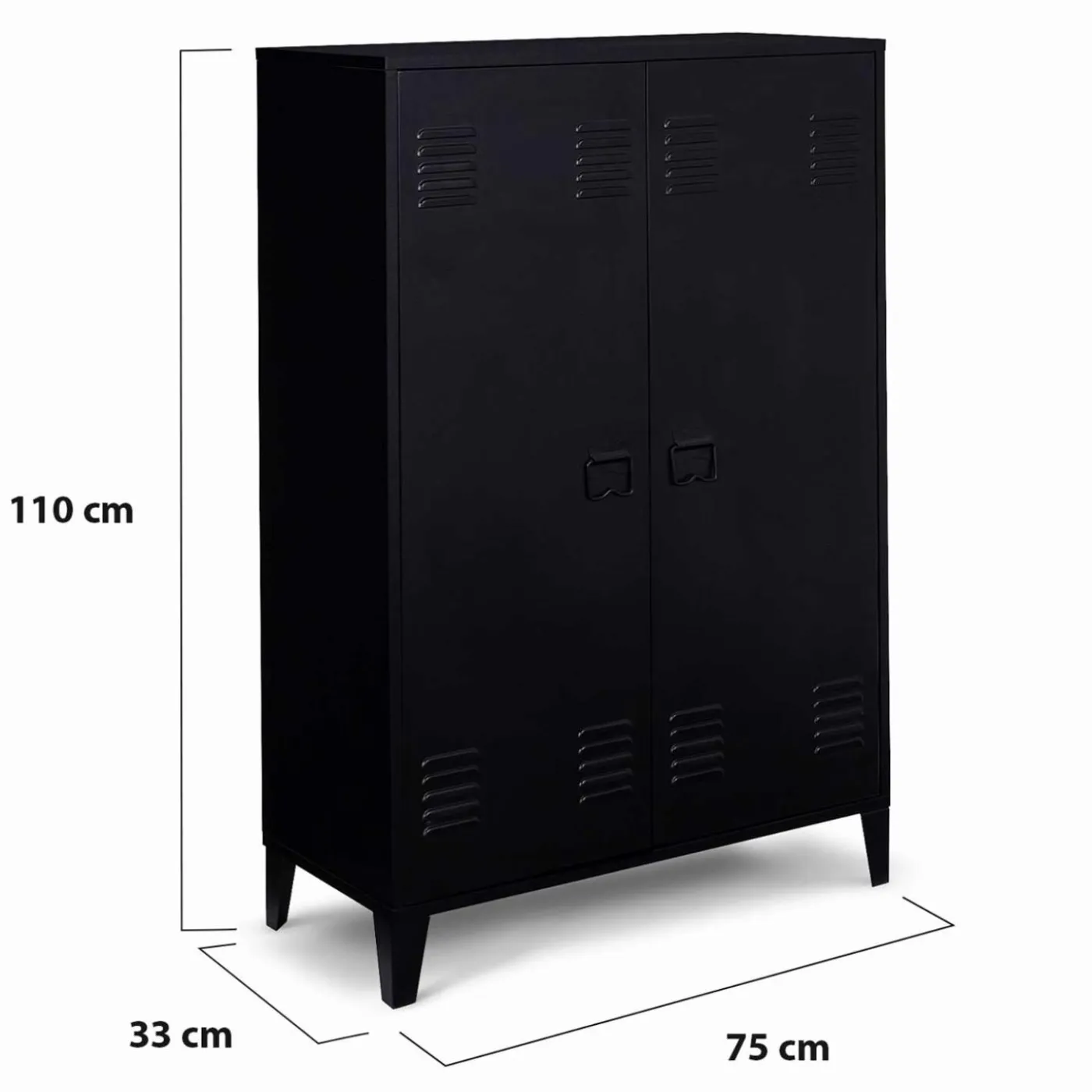 Armoire basse métallique noire