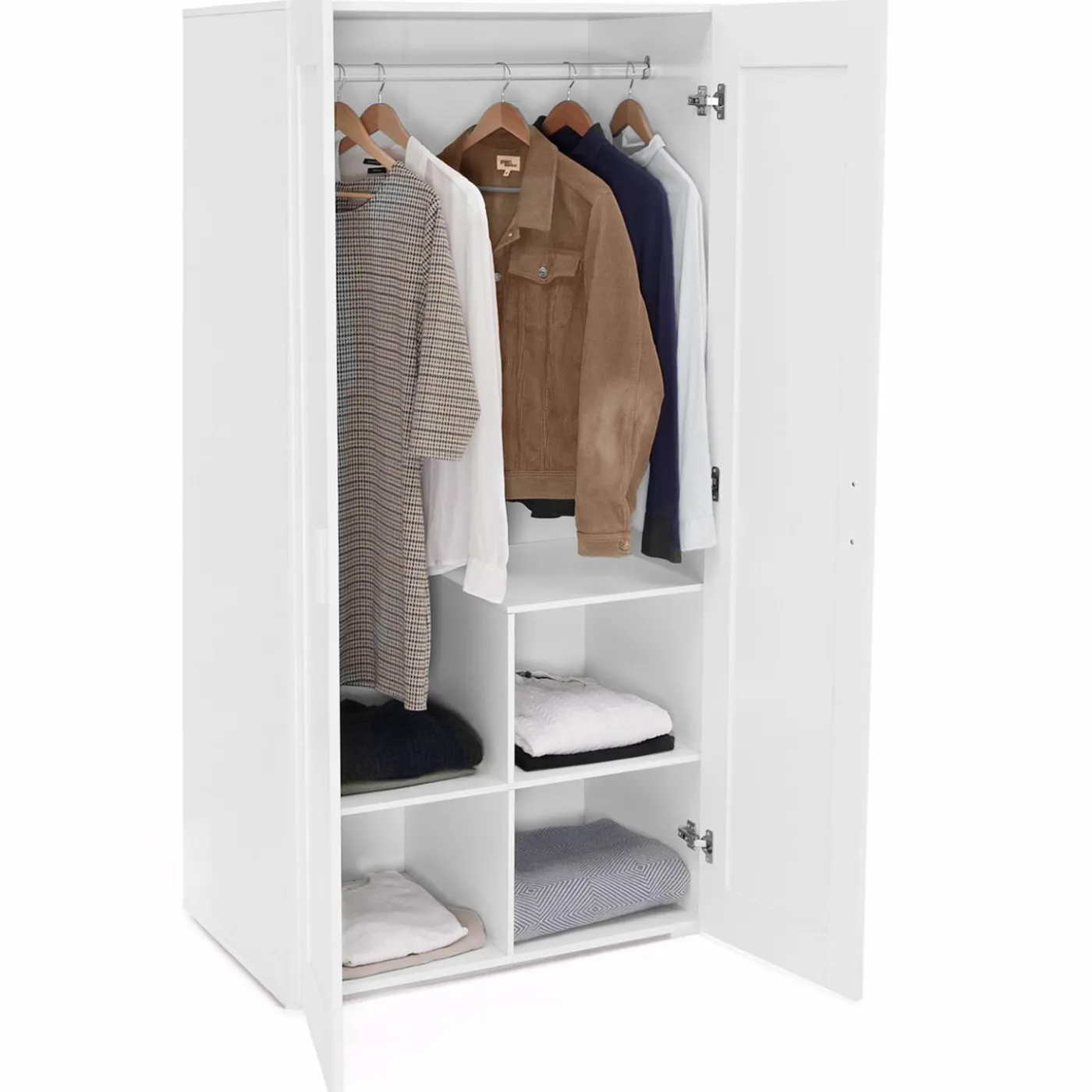 Armoire blanche 2 portes 80 cm