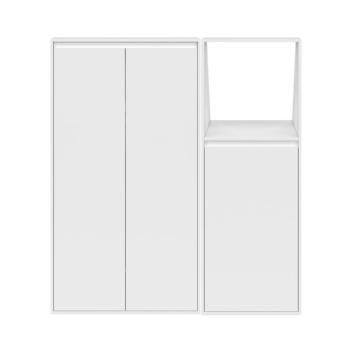 Armoire blanche sous pente 3 portes 1 niche
