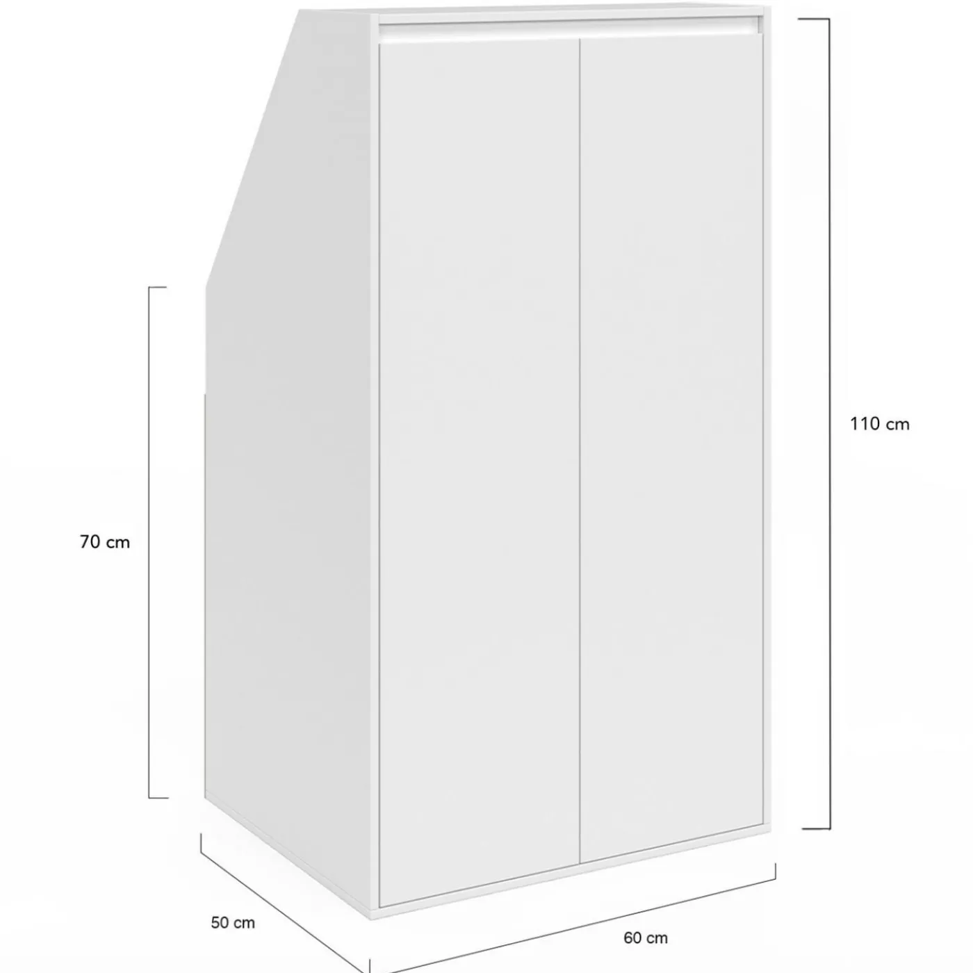 Armoire blanche sous pente 3 portes 1 niche