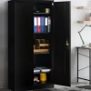 Armoire de bureau en métal noir 80x180 cm