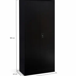 Armoire de bureau en métal noir 80x180 cm