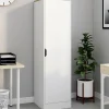 Armoire de rangement 1 porte avec étagères blanc et bois