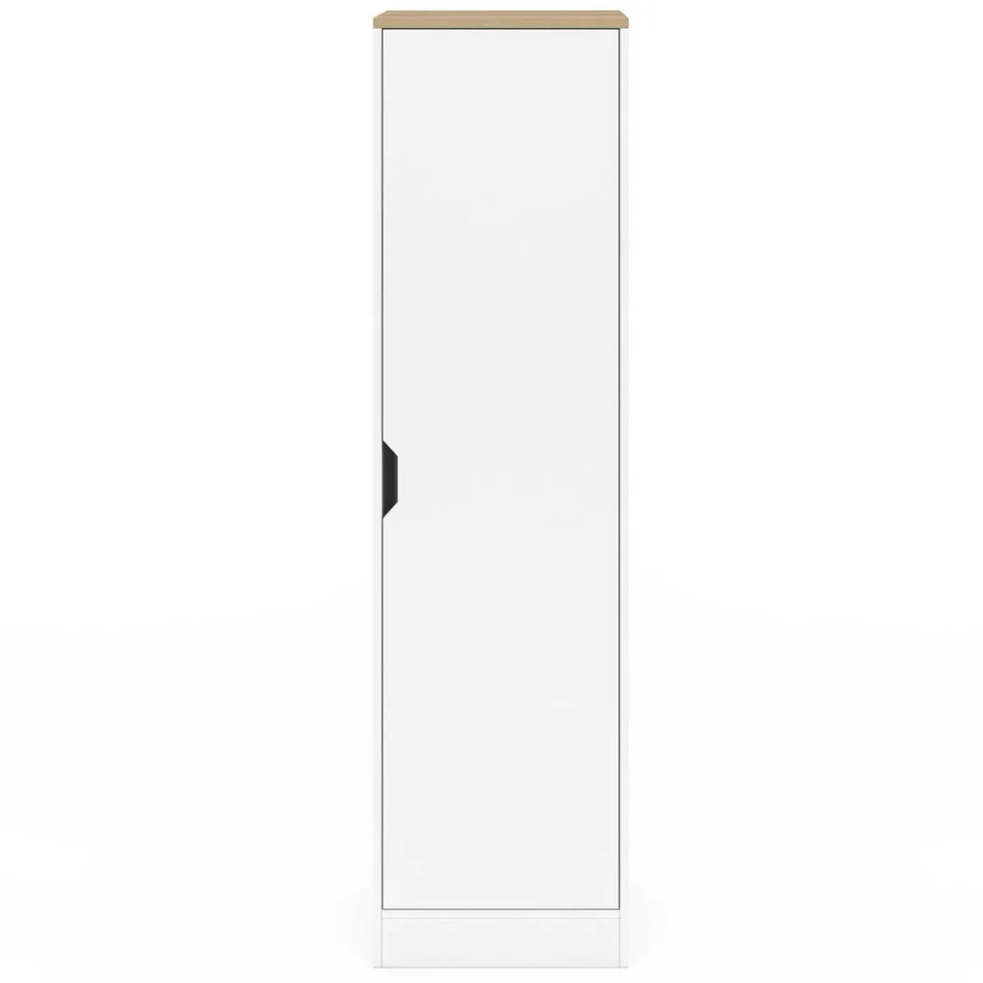 Armoire de rangement 1 porte avec étagères blanc et bois