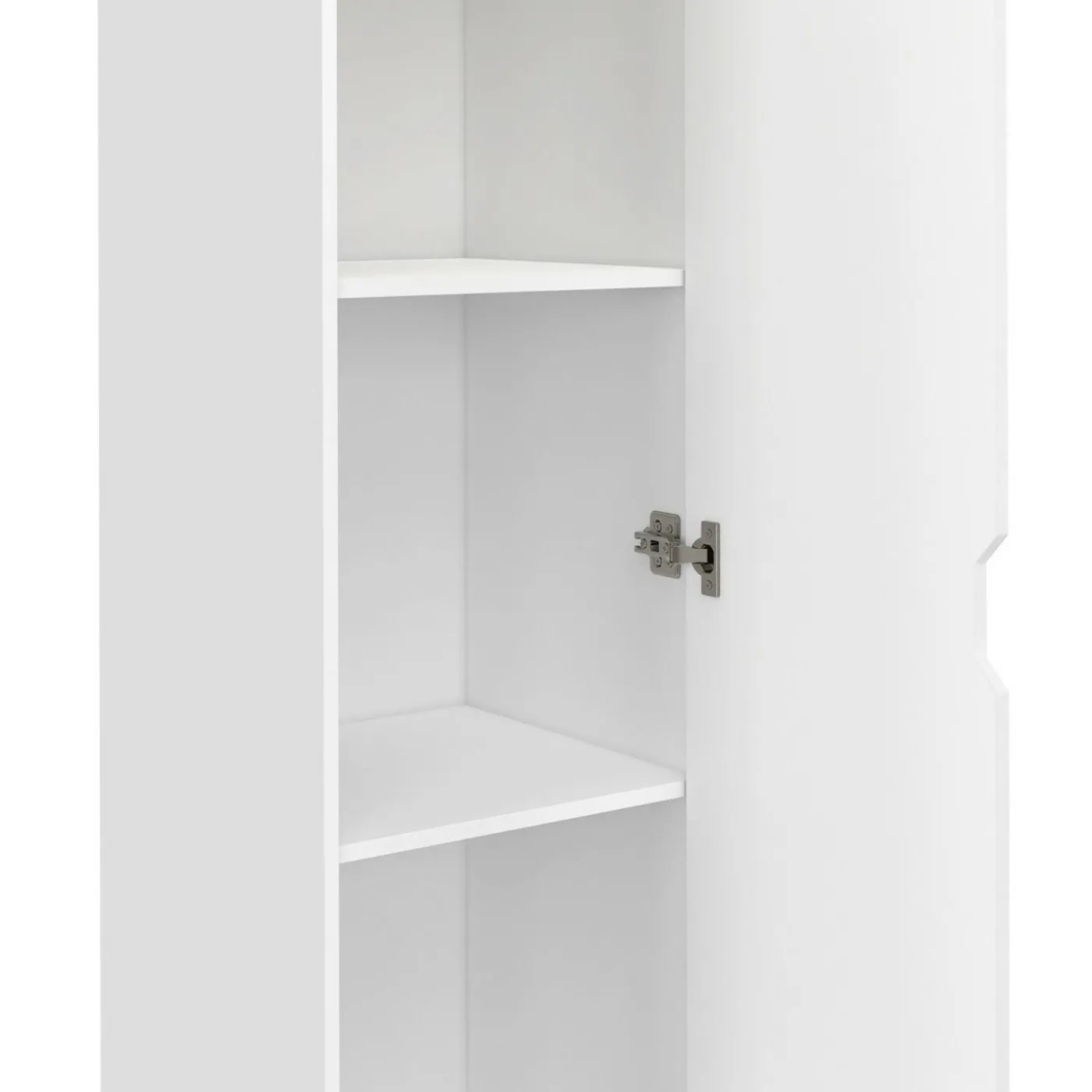 Armoire de rangement 1 porte avec étagères blanc et bois